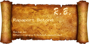 Rapaport Botond névjegykártya